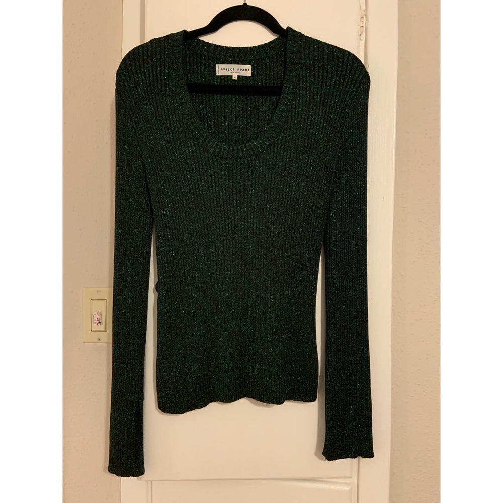 Apiece Apart sparkly long sleeve knit top